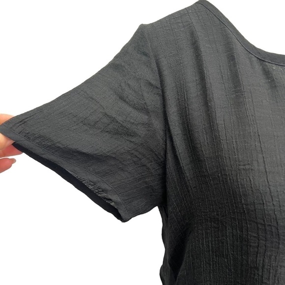 RED Coral Black Crepe Short Sleeve Midi Dress Size S - Picture 6 of 10